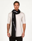 Male modeling Midnight bolt fleece scarf