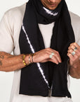 Male modeling Midnight bolt fleece scarf