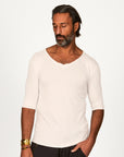 V NECK TREE SHIRT / WHITE STONE