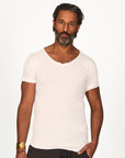 V NECK TREE SHIRT / WHITE STONE