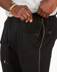 A man modeling black milanos mid shorts