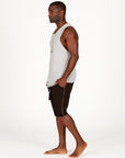 A man modeling black milanos mid shorts