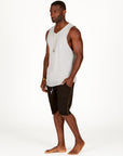 A man modeling black milanos mid shorts