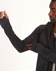 male modeling long sleeve duster