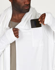 Male modeling white kairos duster