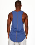 Man modeling an Indigo Dawn blue tank top