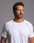 Male modeling white ultimate tee shirt