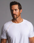 Male modeling white ultimate tee shirt