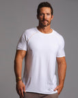 Male modeling white ultimate tree shirt
