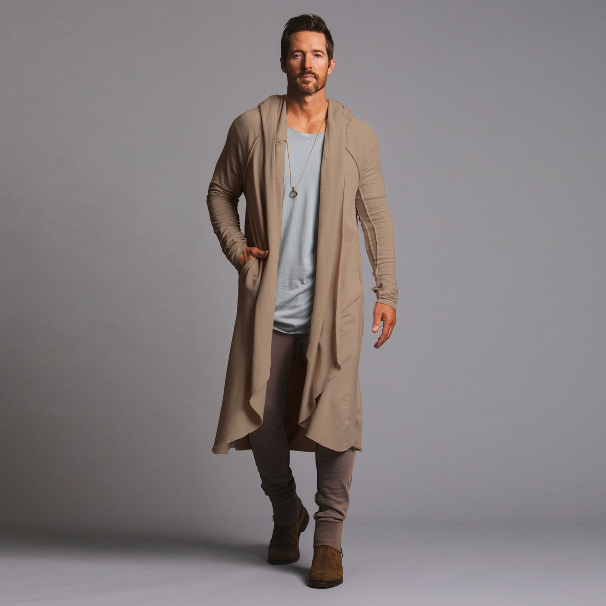 ✨良品✨YOKE DETACHABLE DUSTER COAT BEIGE M Kairos Duster | Long Hooded Cardigan, Most Soft & Comfy Luxury