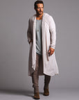 Male modeling white kairos duster
