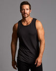 Man modeling a Slate gray tank top