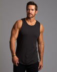 Man modeling a Slate gray tank top