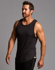 Man modeling a Slate gray tank top