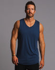 Man modeling a Royal blue tank top