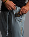 Male modeling Agave colored pants