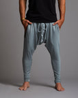 Male modeling Agave colored pants