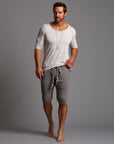 Man modeling a milano mids in deep clay