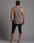 Male modeling Slate gray yogo mid shorts