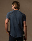 Short Sleeve Henley / Blue Mineral