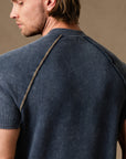 Short Sleeve Henley in Blue Mineral — TreeSilk henley — look 6 │ One Golden Thread