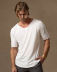 V NECK TREE SHIRT / PURE WHITE