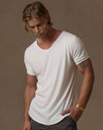 V NECK TREE SHIRT / PURE WHITE