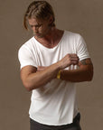 V NECK TREE SHIRT / PURE WHITE