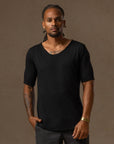 V NECK TREE SHIRT / BLACK ONYX