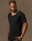 V NECK TREE SHIRT / BLACK ONYX
