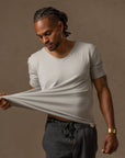 V NECK TREE SHIRT / SILVER LINING