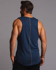 Man modeling a Royal blue tank top