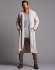 Male modeling white kairos duster
