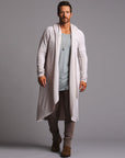 Male modeling white kairos duster