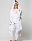 Male modeling white kairos duster