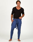 Male modeling Indigo Dawn blue colored pants