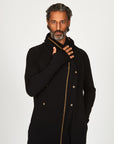 male modeling tree coat