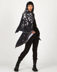 Woman modeling midnight Benzova nature wrap