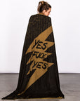 Woman modeling gold Benzova nature wrap