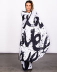 Woman modeling white Ruben LOVE nature wrap