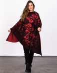 Woman modeling red Benzova nature wrap