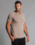 Male modeling tan ultimate tee shirt
