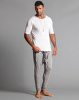 Male modeling Silver Lining colored pants