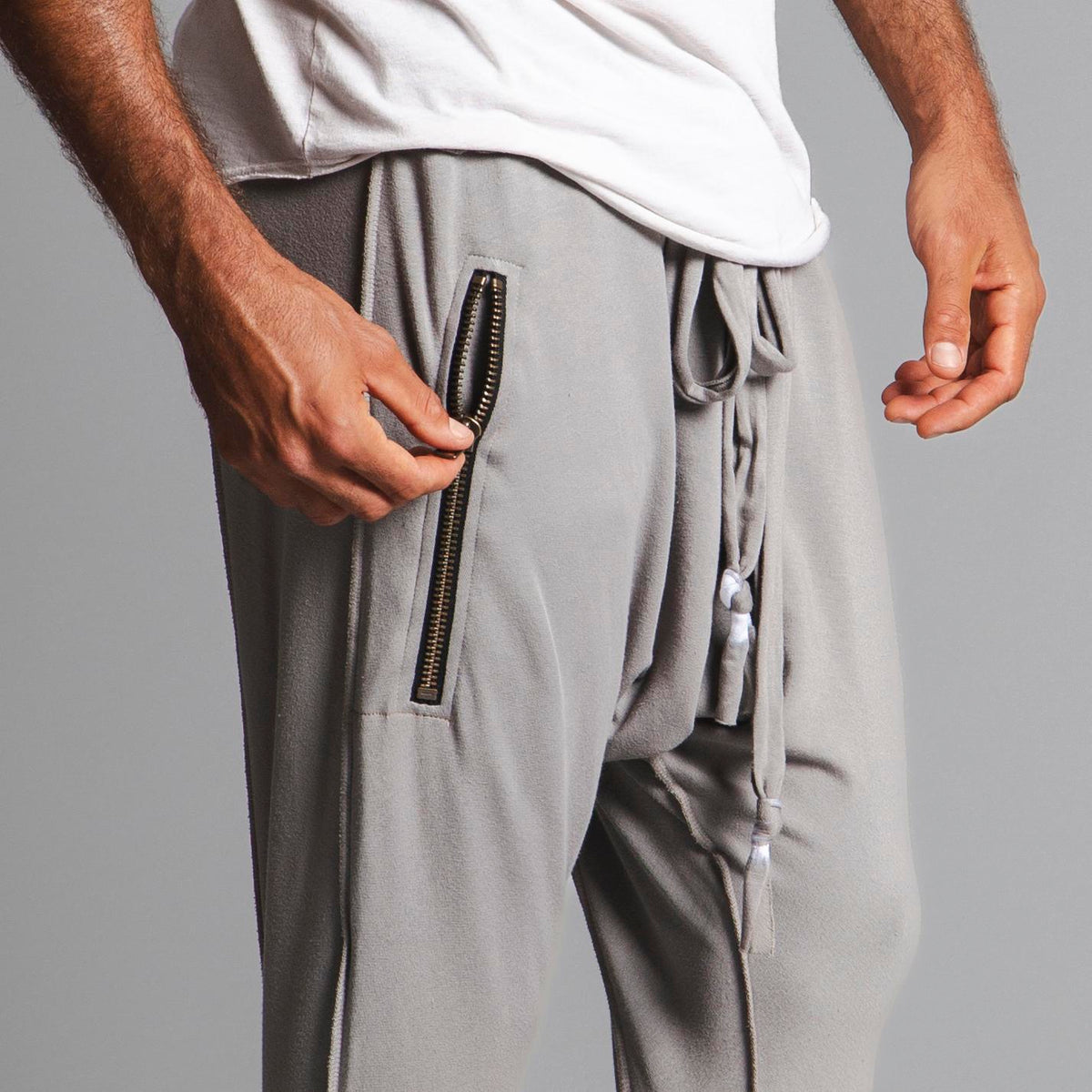 Male modeling Deep Clay colored pants