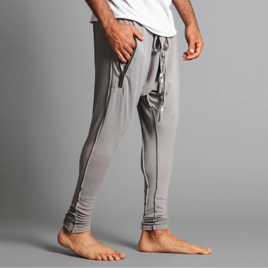 Male modeling Deep Clay colored pants