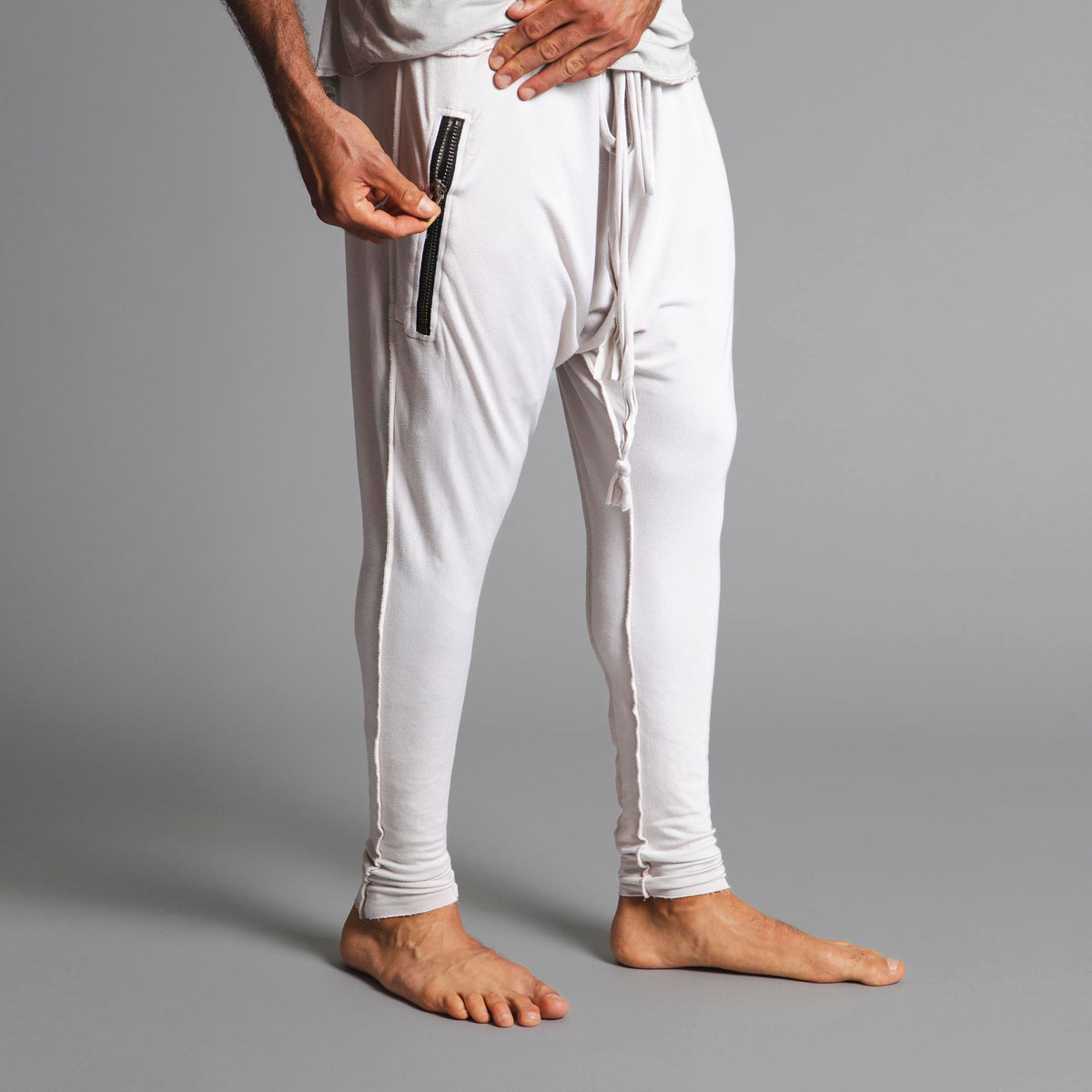 Male modeling White Stone colored pants