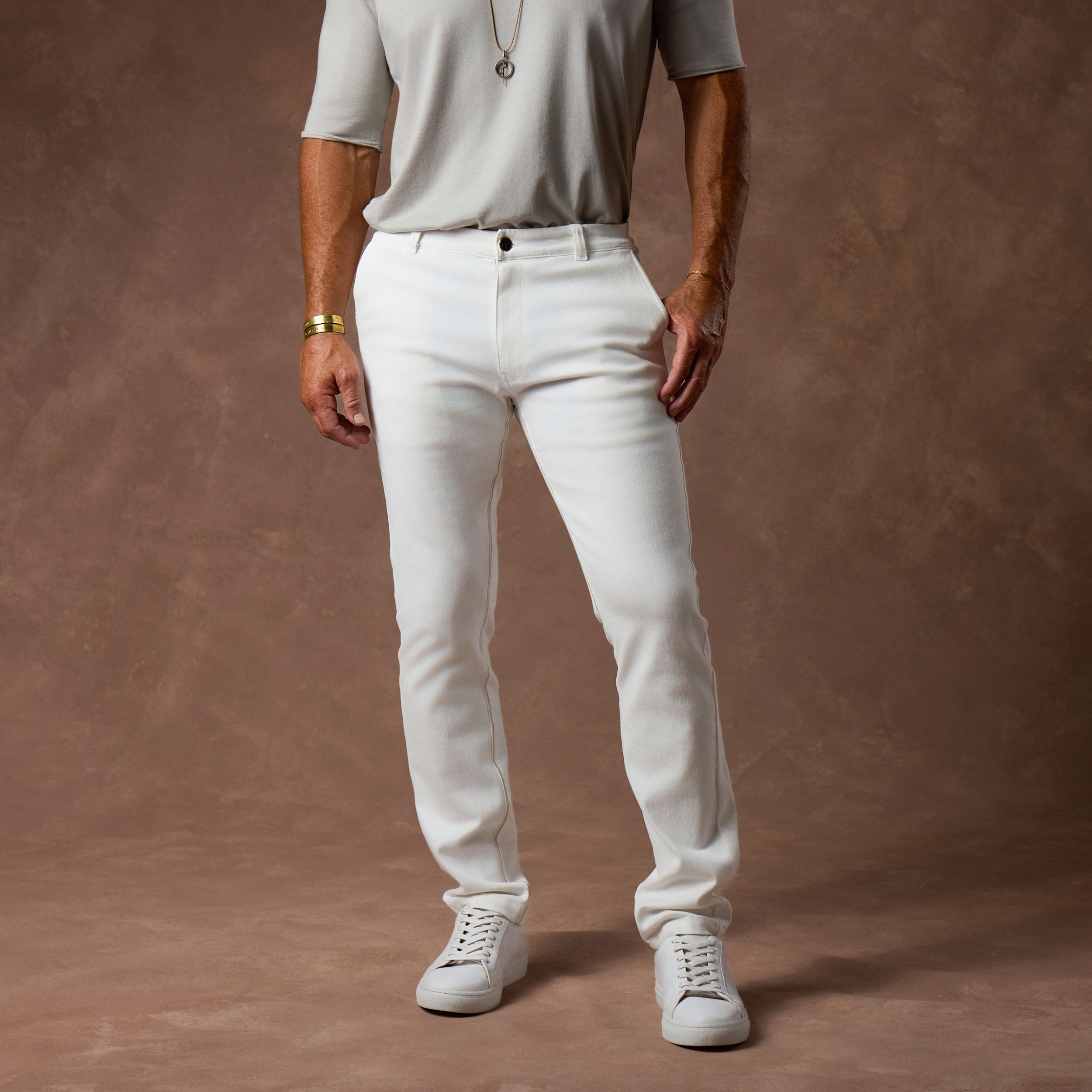THE ELEMENTAL SLIM PANT / LUMEN WHITE – One Golden Thread