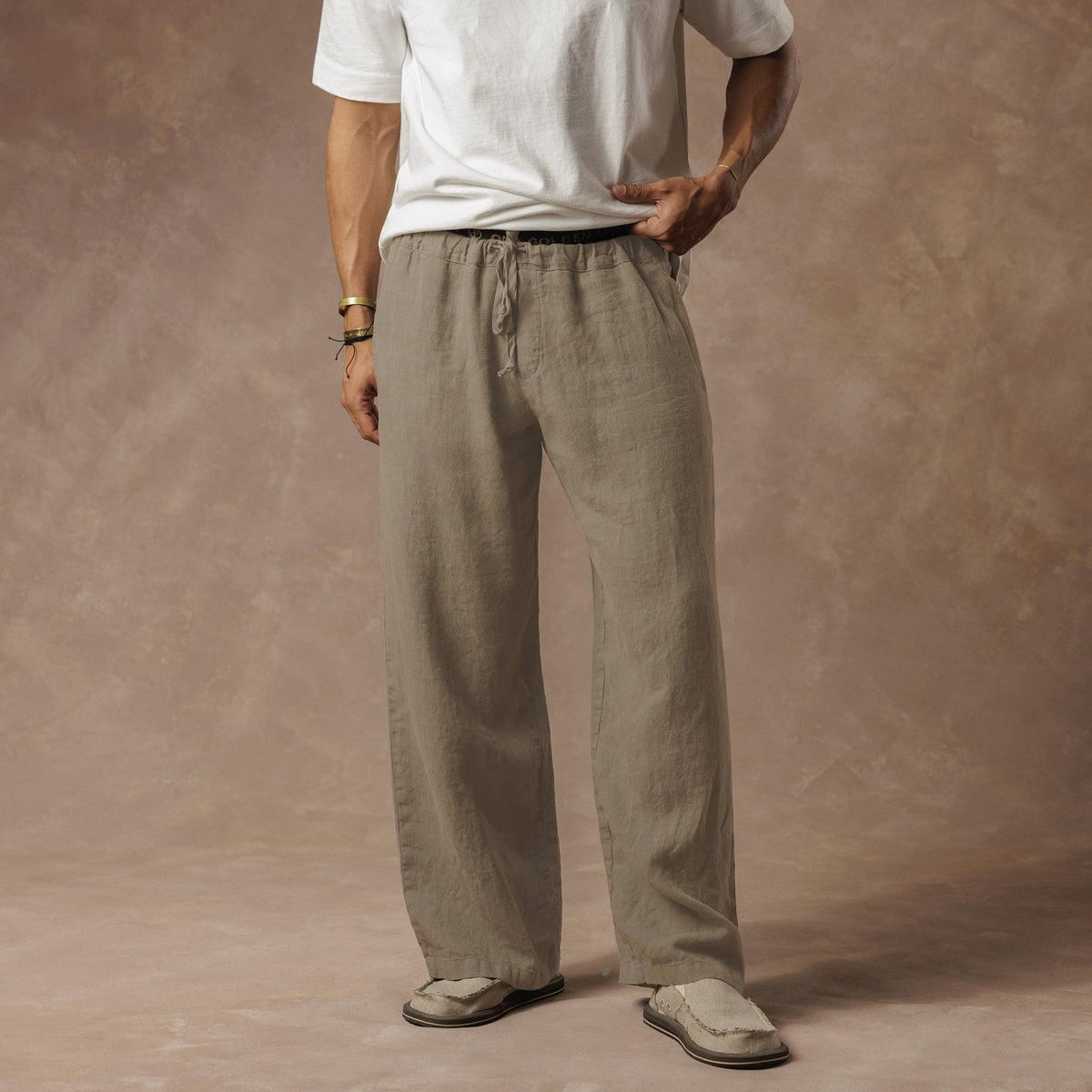 Aer Linen Pant in Shroom — European Flax Linen pant │ One Golden Thread