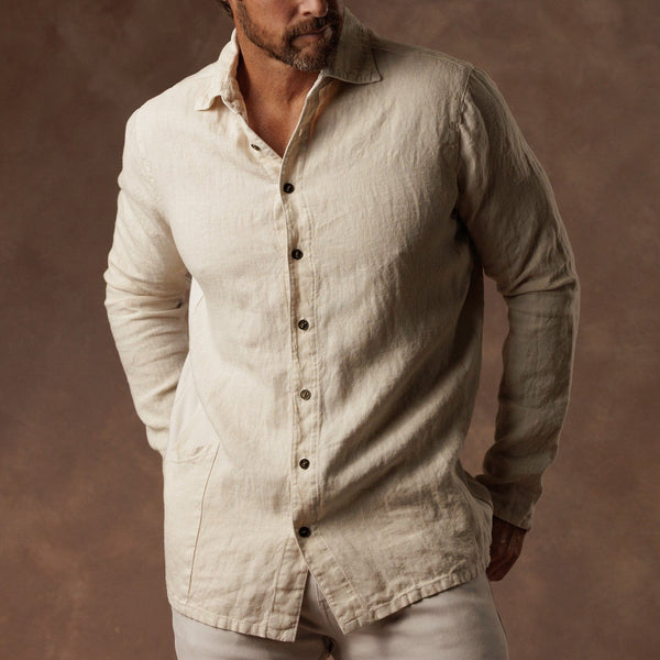 AER LINEN SHIRT / WHITE STONE – One Golden Thread