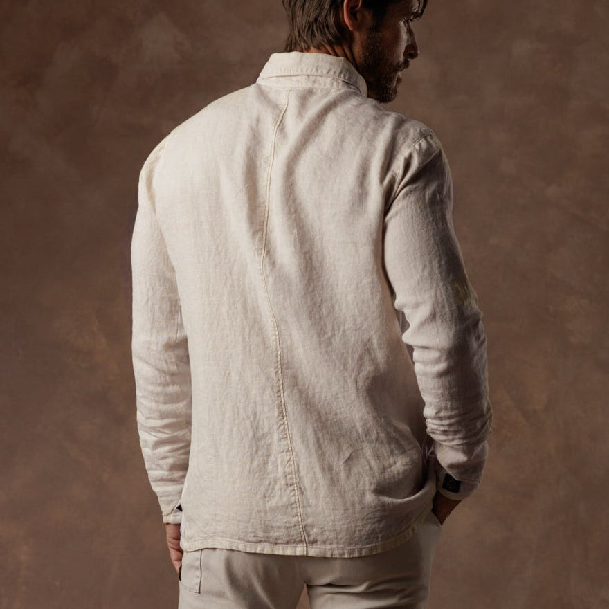 Aer Linen Shirt in White Stone — European Flax Linen shirt — look 3 │ One Golden Thread